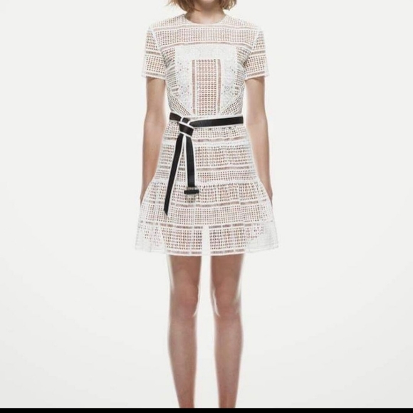 Self Portrait Short-Sleeve Lace Dress - Picture 2 of 2